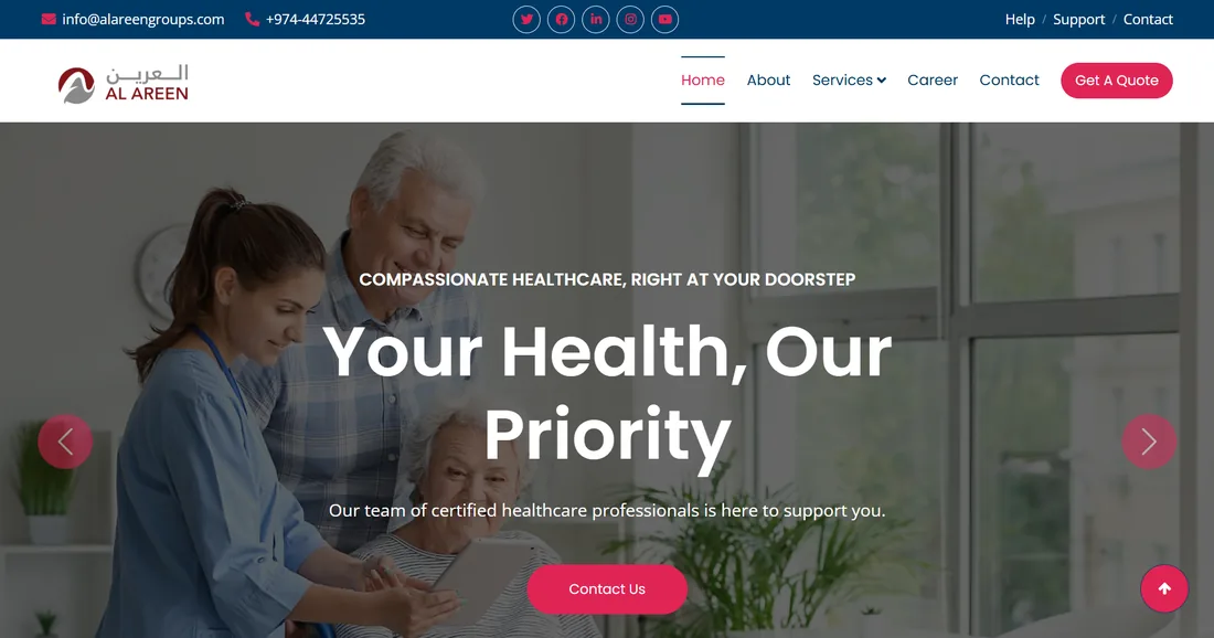 Website designed for Al Areen