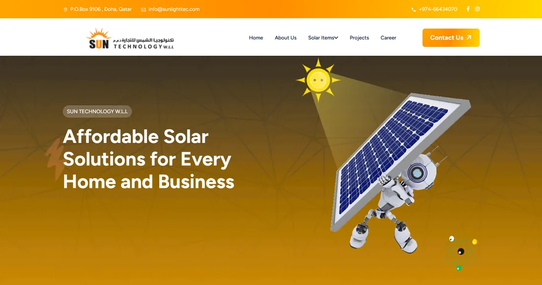 Website designed for Sun Technology W.L.L